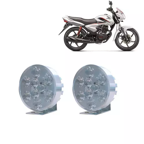 Cartronics 9 LED Small Round Auxiliary Bike Fog Lamp Light Assembly White for Yamaha SZ-S