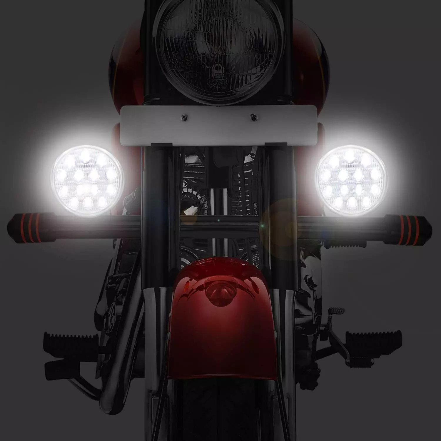 Cartronics 42W Complete Lighting System 14 LED Round Fog Lamp Light for Hero Motocorp Karizma Zmr