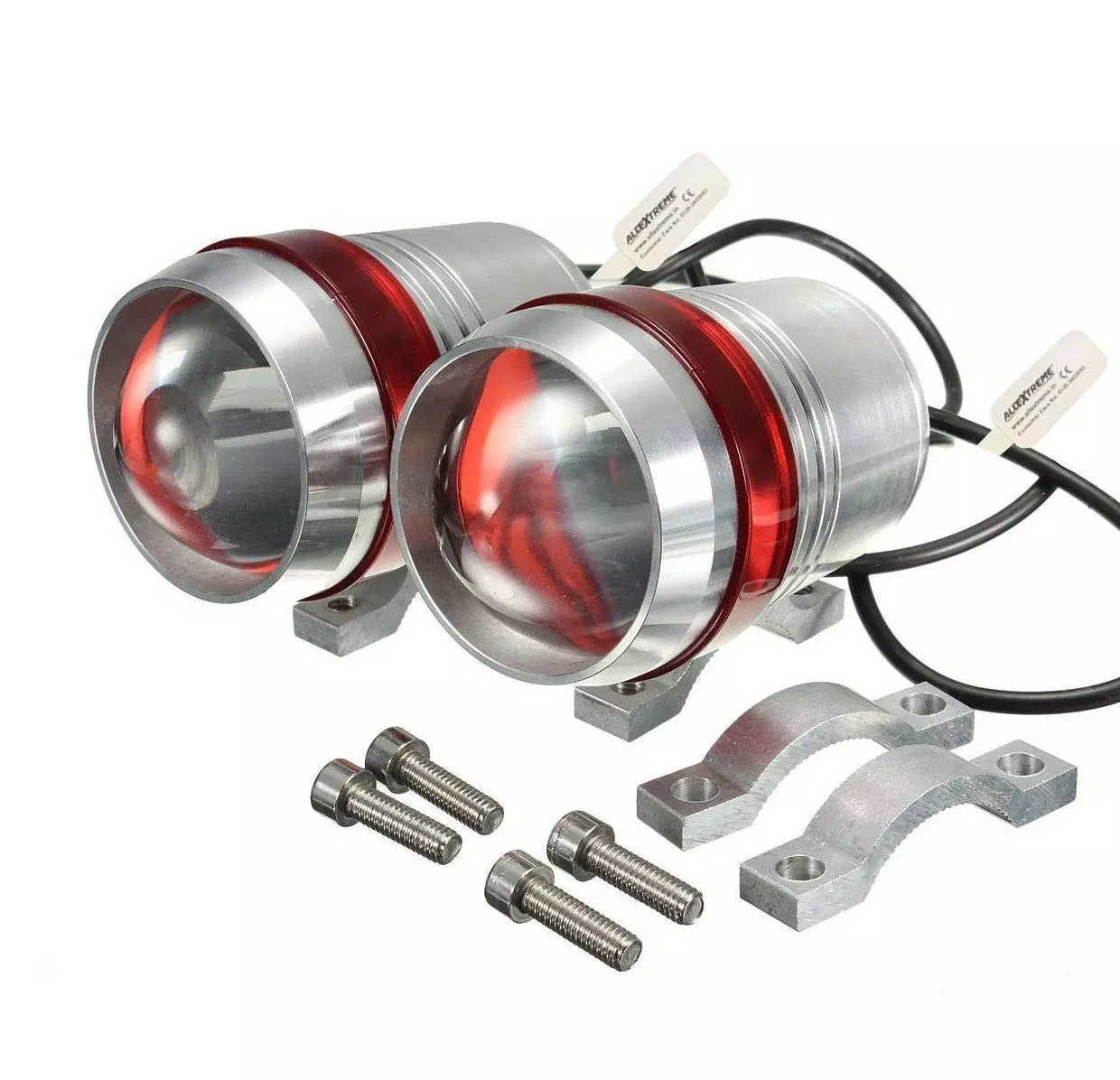 AllExtreme EXU3FLR U3 CREE LED Fog Light Waterproof Worklight with Hi/Low and Strobe Mode Lamp for Cars and Motorcycles (8W, White Light, 2 PCS)