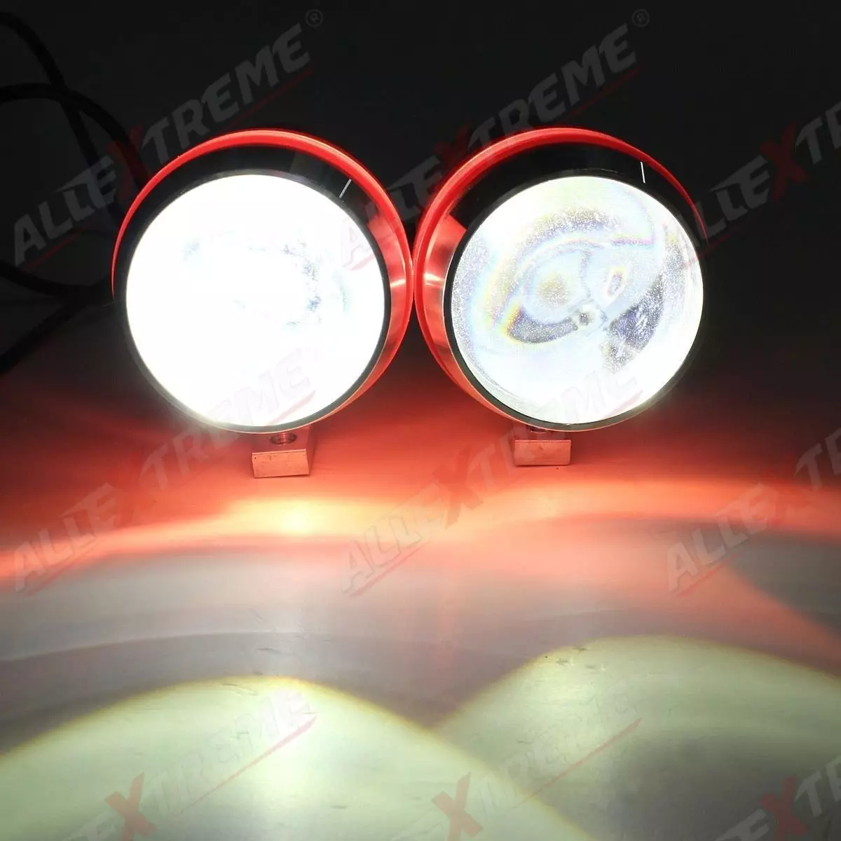 AllExtreme EXU3FLR U3 CREE LED Fog Light Waterproof Worklight with Hi/Low and Strobe Mode Lamp for Cars and Motorcycles (8W, White Light, 2 PCS)