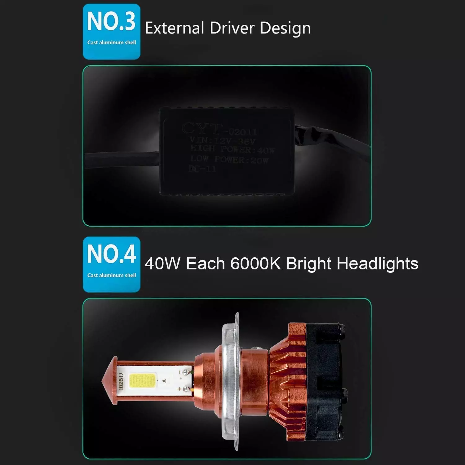 AllExtreme EXU3FLR U3 CREE LED Fog Light Waterproof Worklight with Hi/Low and Strobe Mode Lamp for Cars and Motorcycles (8W, White Light, 2 PCS)