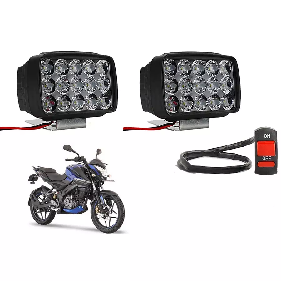 Cartronics 15  LED Fog Light With On/Off Switch  for Bajaj Pulsar NS 160  (Set of 2 Pcs)