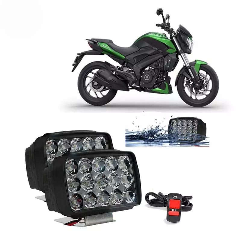 Cartronics 15  LED Fog Light With On/Off Switch  Bajaj Dominar 400 White (Set of 2 Pcs)