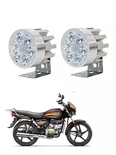 Cartronics Round 6 LED Motorcycle Light Bike Fog Lamp for Hero Splendor