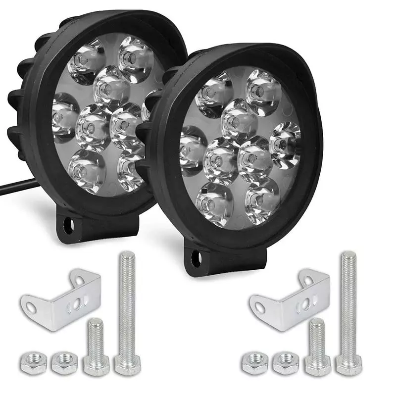 Cartronics 9 Round Cap LED Fog Light With On/Off Switch for Bajaj V15 (Set of 2 Pcs)