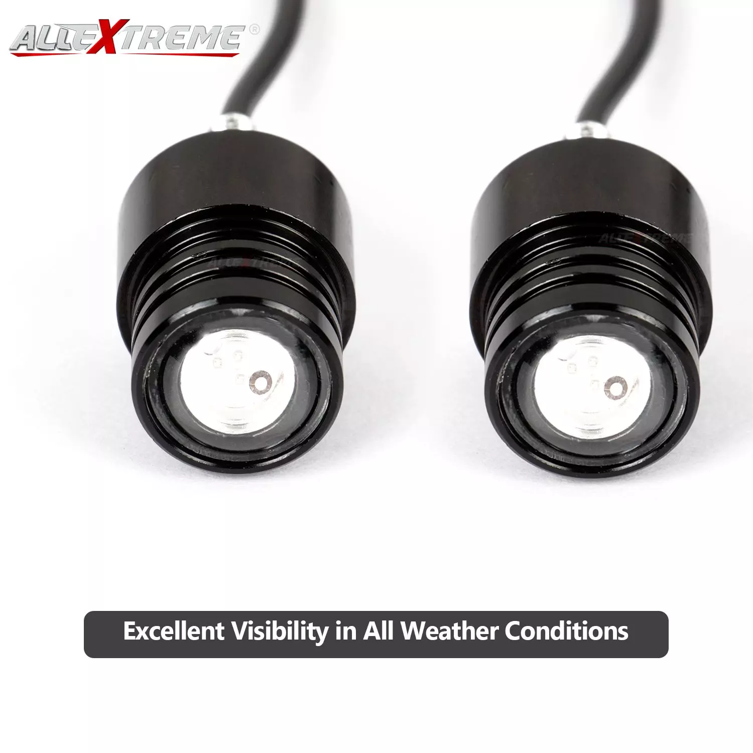 AllExtreme EXCD120 Car DRL LED Fog Lamp Round Blue 12V