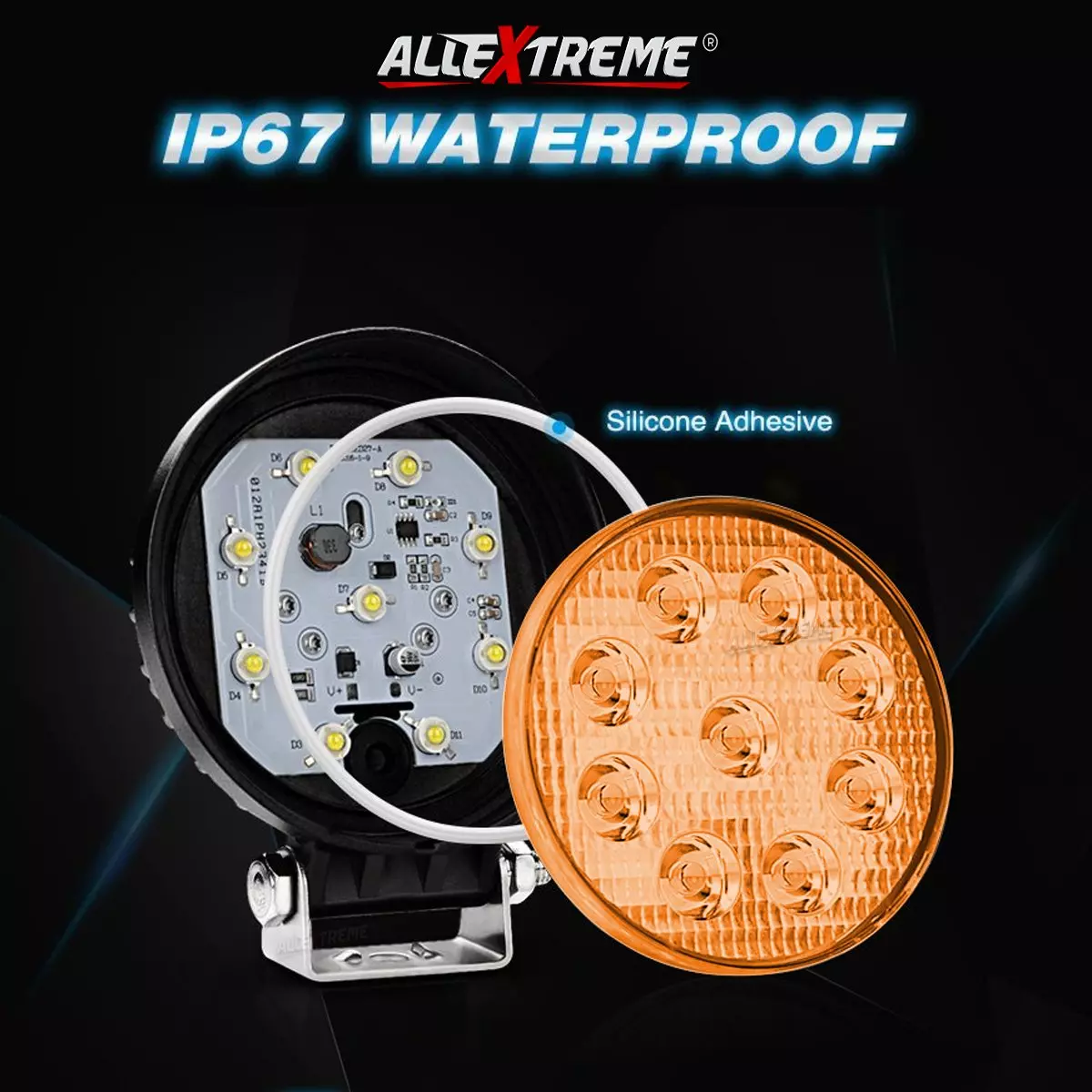 allextreme-ex9rwy2-9-led-round-fog-light-4-inches-waterproof-driving-lamp-with-mounting-bracket-for-car-and-motorcycles-27w-yellow-light-2-pcs