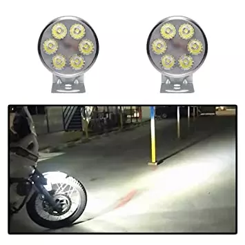 Cartronics Round 6 LED Motorcycle Light Bike Fog Lamp for Bajaj Pulsar 200