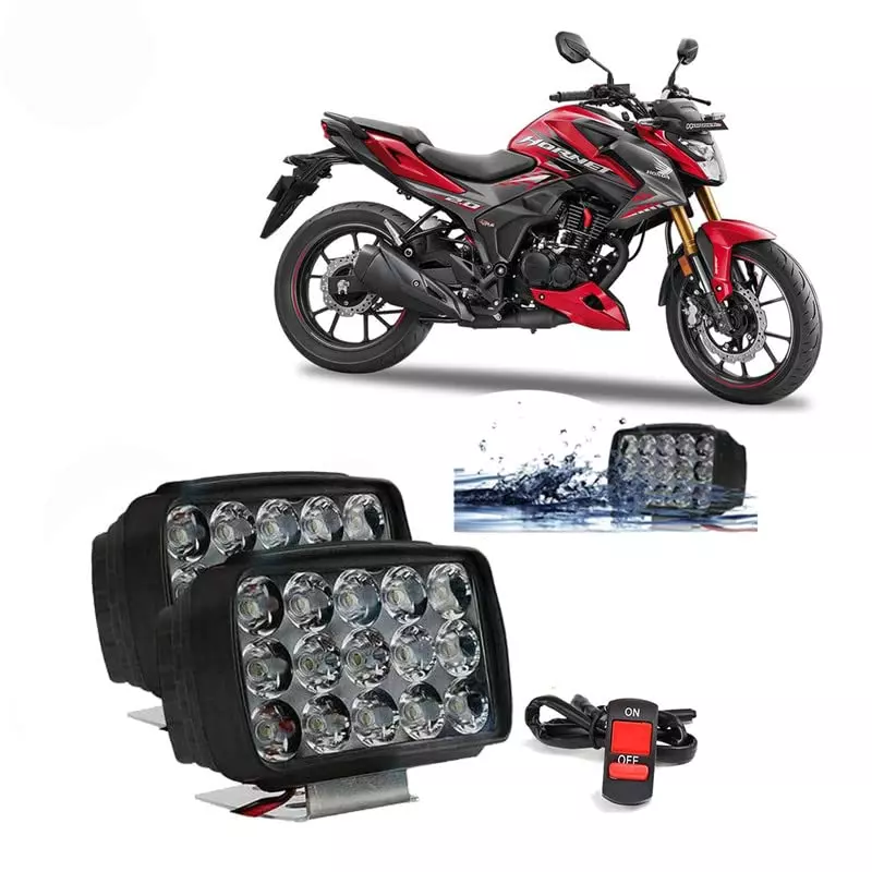 Cartronics 15  LED Fog Light With On/Off Switch   for Honda CB Hornet 160  (Set of 2 Pcs)
