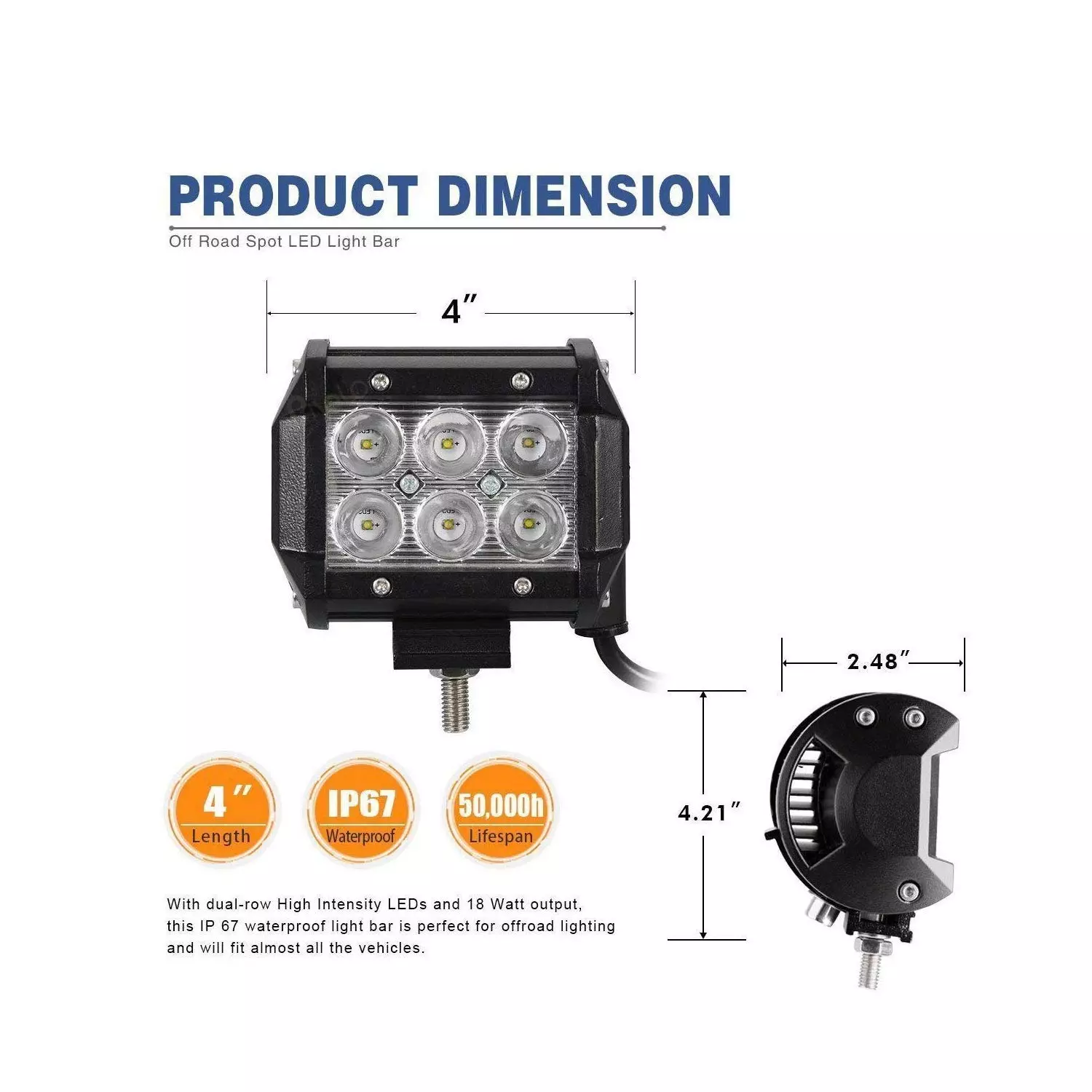 Cartronics 18W 6 Led Aluminum Bar Light/Fog Light for Suzuki GSX S750