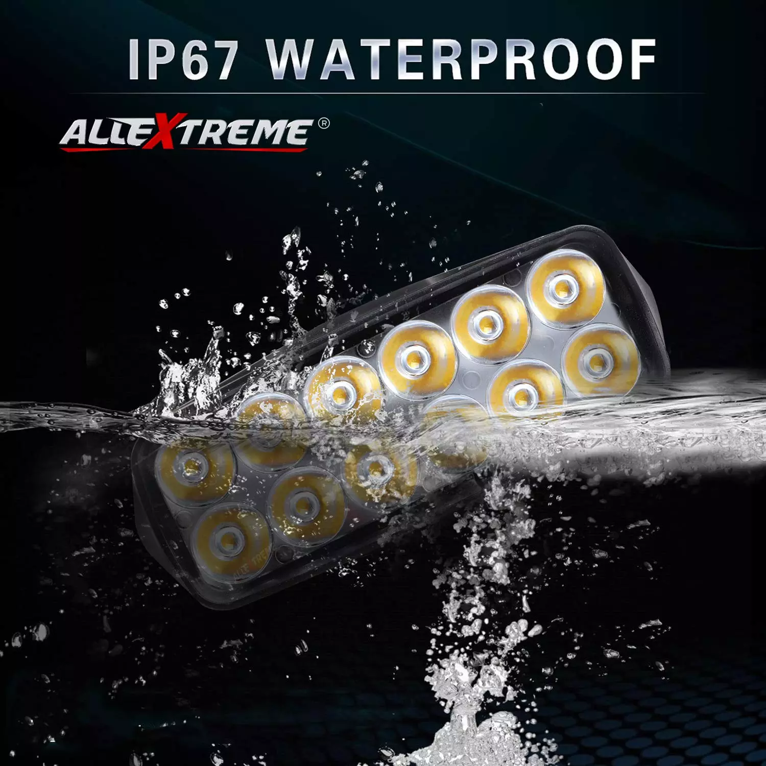 AllExtreme EXL22S2 Imported Universal 12 LED Fog Light Off/On Road Driving Work Lamp with  22.2 mm (7/8 Inch) Handlebar Switch for Bike Cars and Motorcycle (18W, White Light, 2 PCS, 6 Months Warranty)