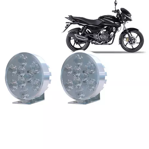 Cartronics 9 LED Small Round Auxiliary Bike Fog Lamp Light Assembly White for Bajaj Pulsar 180 DTS-i