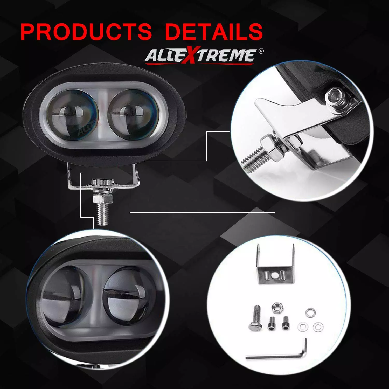 AllExtreme EX2OFW2 2 LED Oval Projector Fog Light 20W- White Set of 2