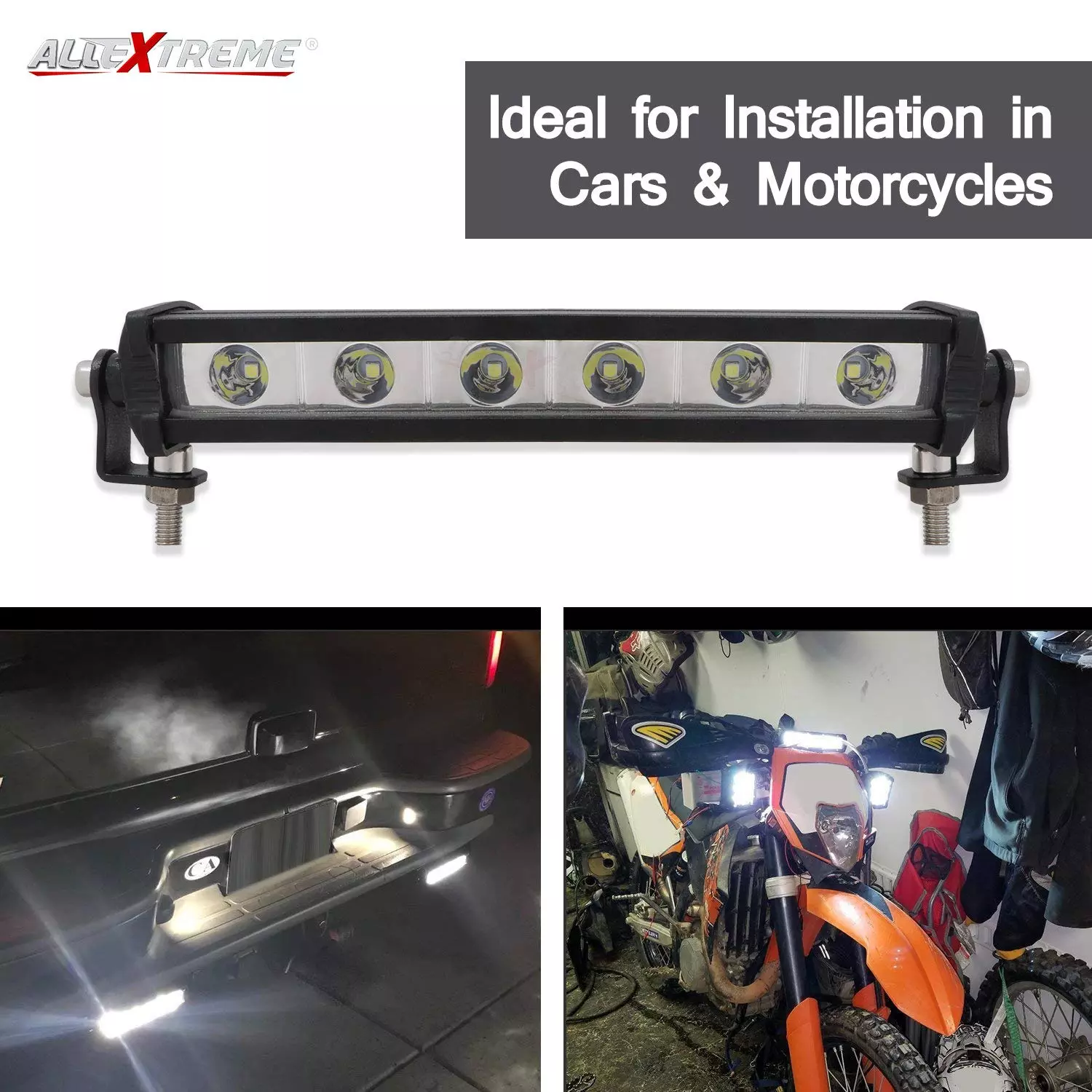 Allextreme AE7I6LF 177.8 mm (7") 6 LED Spotlight Light Bar Fog Lamp 18W