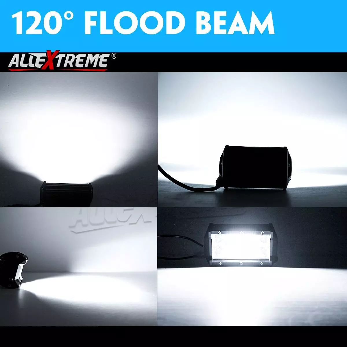 AllExtreme  127 mm (5 Inch) CREE LED Fog Light Flood Spot Waterproof Work Light (72W, White, Pack of 2)