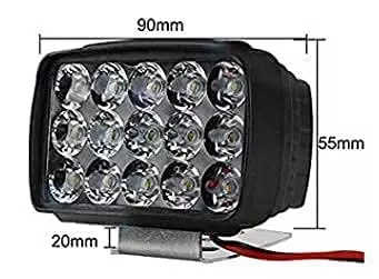 SHOP4U Waterproof High Power 15 Led White Bar Fog Light Pack of 4  for Off-Roading & Highway Driving for Bikes/Scooty with 1 On/Off Switch