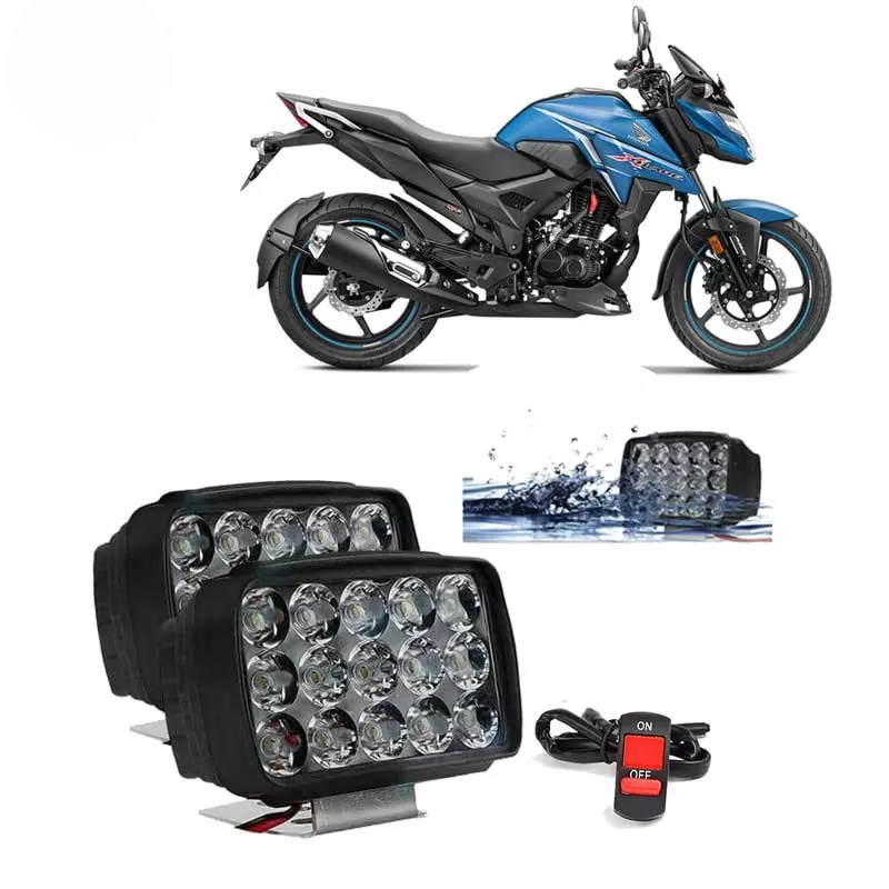 Cartronics 15  LED Fog Light With On/Off Switch  for Honda X-Blade White (Set of 2 Pcs)