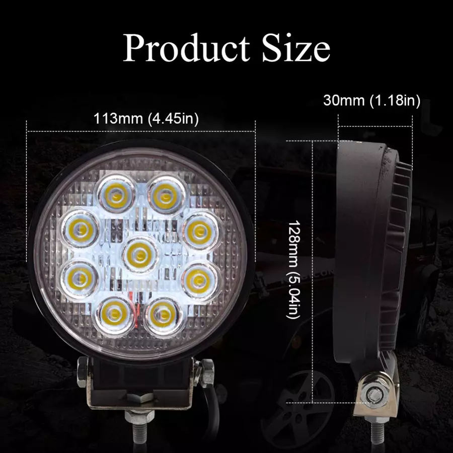 AllExtreme EX9FL2P LED Round Fog Light Compatible for Bikes and Cars - White (Set of 2)