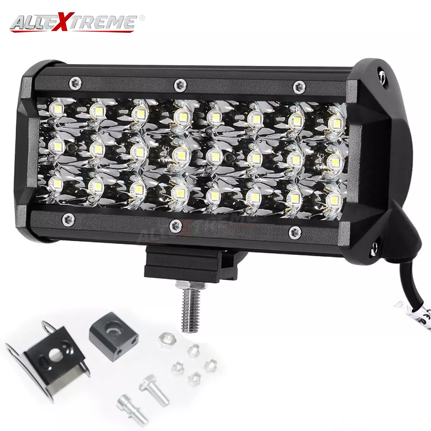 Allextreme Heavy Duty Upgraded Version 24 Led Fog Light / Work Light Bar Spot Beam Off Road Driving Lamp 1 Pcs 72W Cree,Pack Of 1