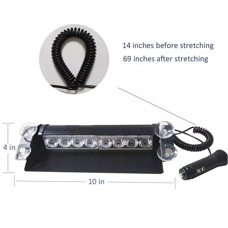 Cartronics 8 LED Red Blue Police Flasher Light for Tata Nano