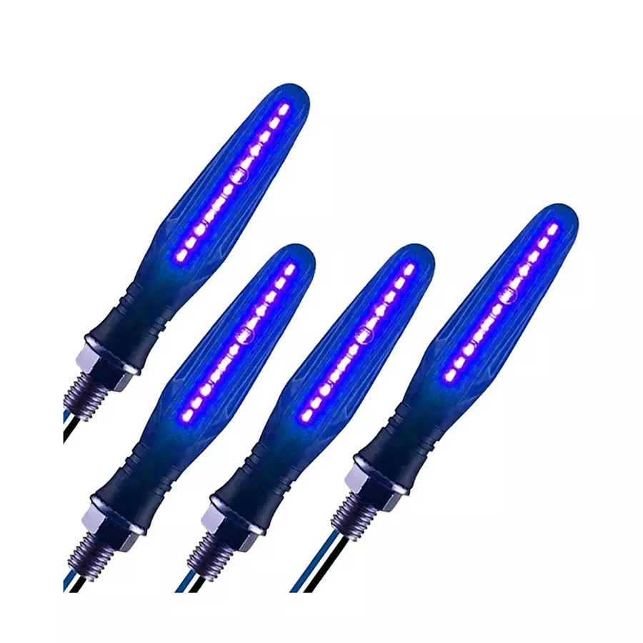Cartronics Pencil Type Blue LED Indicator for Bajaj Pulsar SS400 (Pack of 4 Pcs)