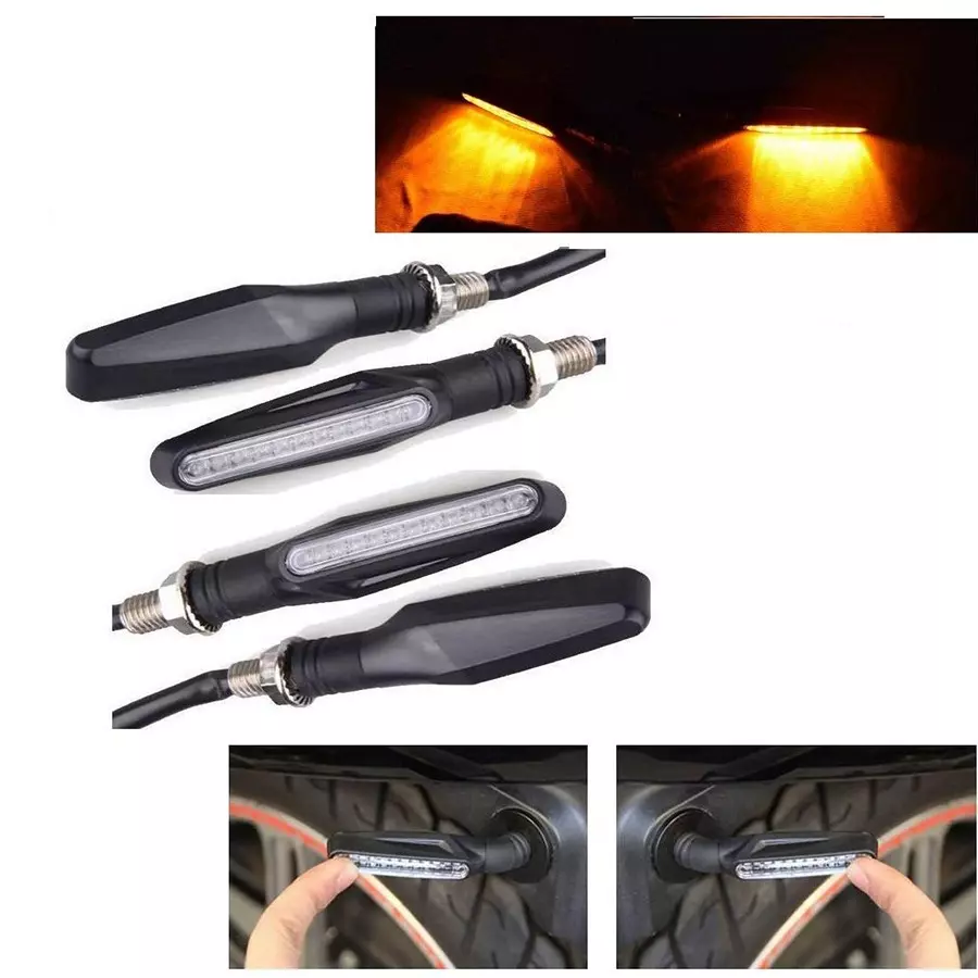 Cartronics Sleek Pencil Type Yellow LED Indicator for Honda CBR500 R(Pack of 4 Pcs)