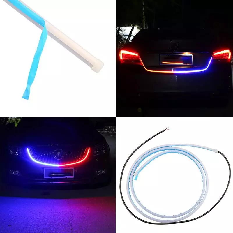 Cartronics 120cm Police strip Type Led  Red Blue  For TATA Nexon
