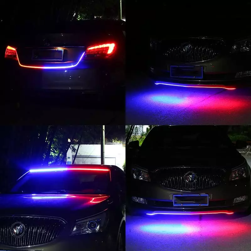 Cartronics 120cm Police strip Type Led  Red Blue  For TATA Nexon