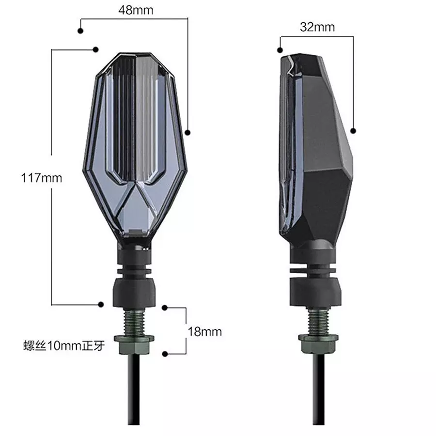Cartronics U Shape White&Yellow Front & Rear Side LED Indicator for Honda XBlade(Pack of 4 Pcs)