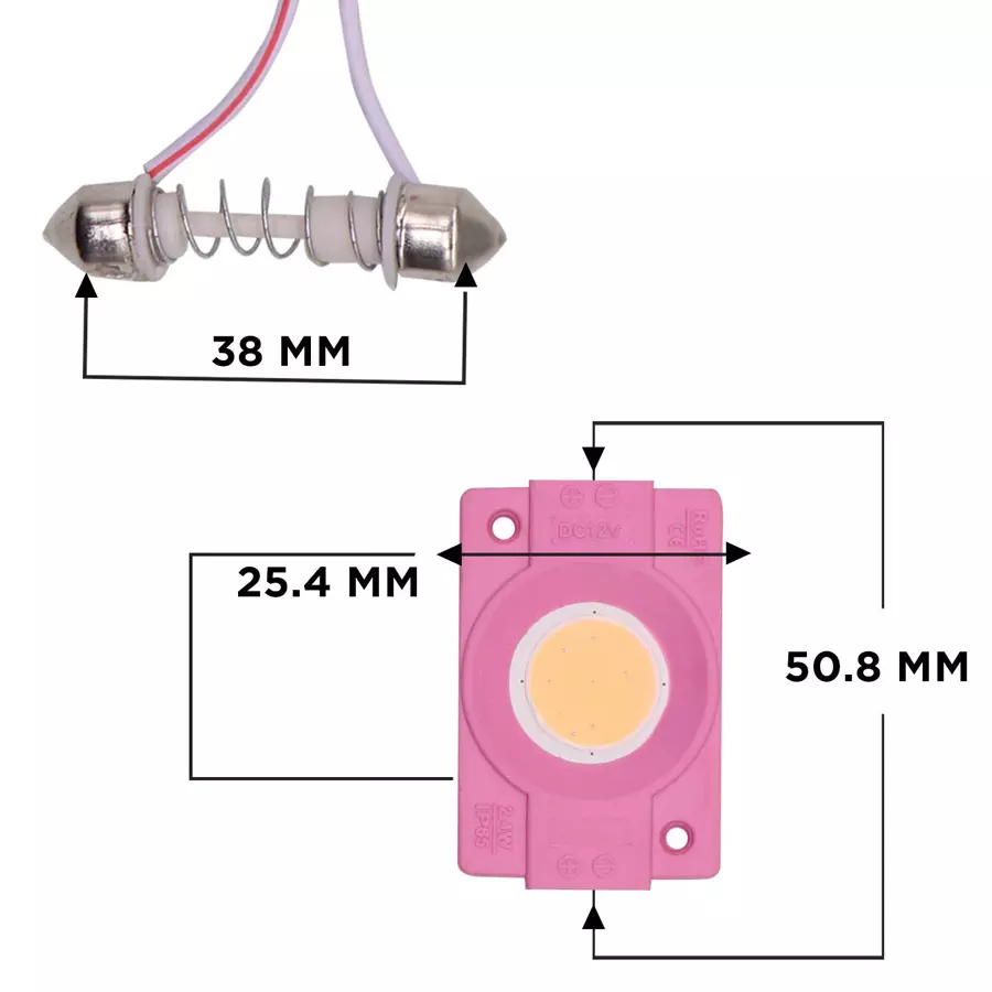 AllExtreme EX09D1P Super Bright Roof Light Reading Dome Bulb Lamp with Festoon Holder - Pink