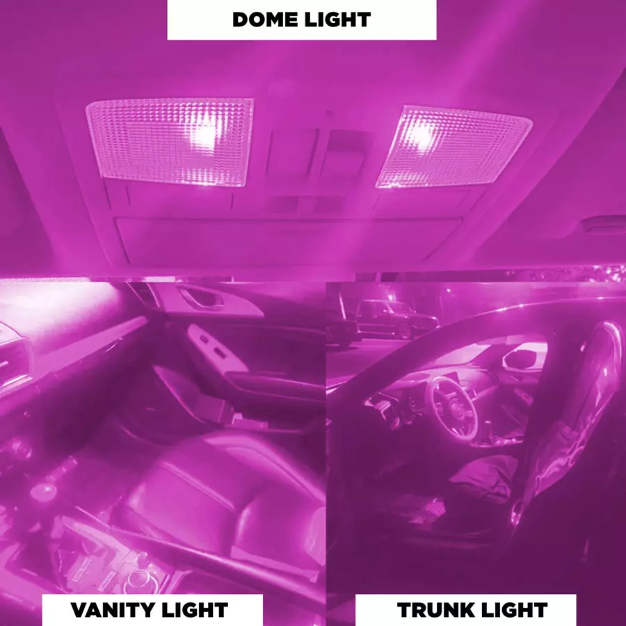 AllExtreme EX09D1P Super Bright Roof Light Reading Dome Bulb Lamp with Festoon Holder - Pink