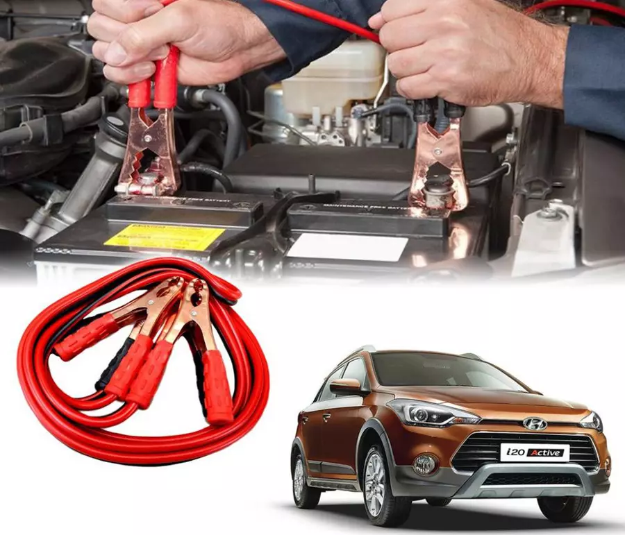 Auto Pearl 1.83 m (6 Ft) 500 A Heavy Duty Anti Tangle Battery Jumper Booster Cables for i20 Activa (Pack of 2)