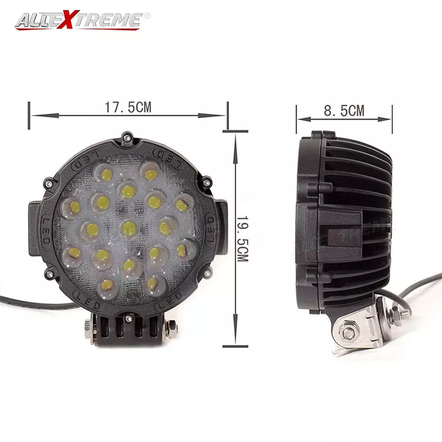 AllExtreme EX7M1B1 17 LED Spot Lamp for Jeep Bikes and Cars (51 W,‎White)