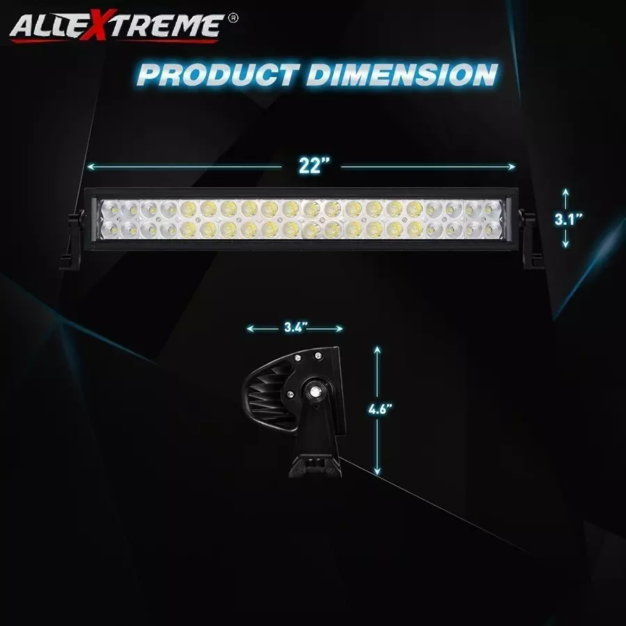 AllExtreme EX40LF1 40 LED Spot Lamp for Jeep ATV SUV Truck Car Boat (120 W,White)