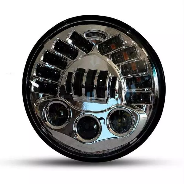 AllExtreme EXT7S2P 19 LED Headlight with Hi Low Beam & Amber Turn Signal Indicator(75 W,White,2pc)