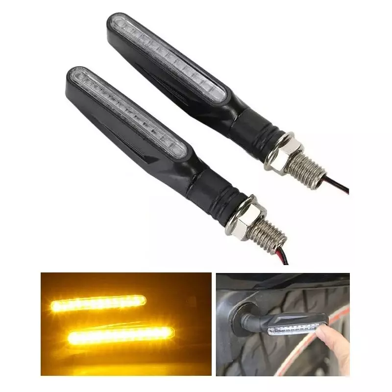 2x Smoke Lens Motorcycle Turn Signal Indicators – Universal 12V, Amber/White/Red, Quad ATV Compatible