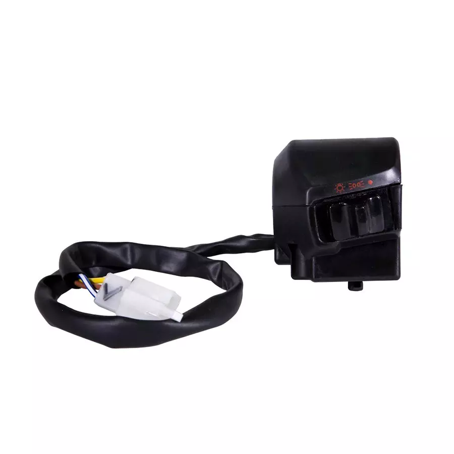 Uno Minda Handle Bar Switch - Right Side, Kick Start, 3 Pin Male Coupler for Hero CBZ - Drum (White) (SW-0660A)