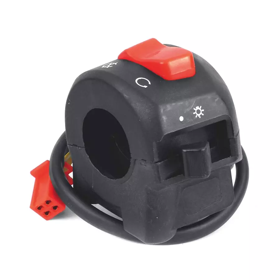 Uno Minda Handle Bar Switch - Right Side, Kick Start, With Wire Coupler for TVS Fiero UPG (SW-0666L)