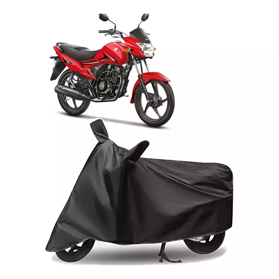 Auto Pearl Polyester Two Wheeler Cover for Suzuki Hayate EP (Grey)