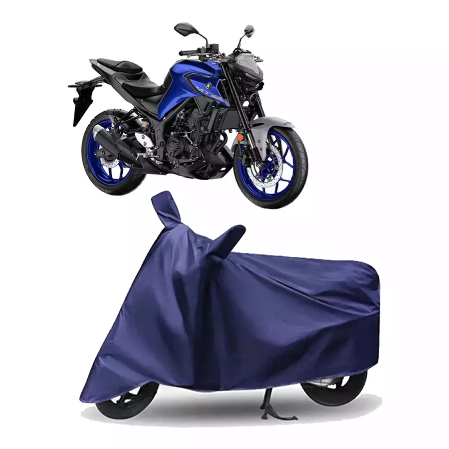 Auto Pearl Polyester Two Wheeler Cover for Yamaha MT-03 BS6,(Navy Blue)