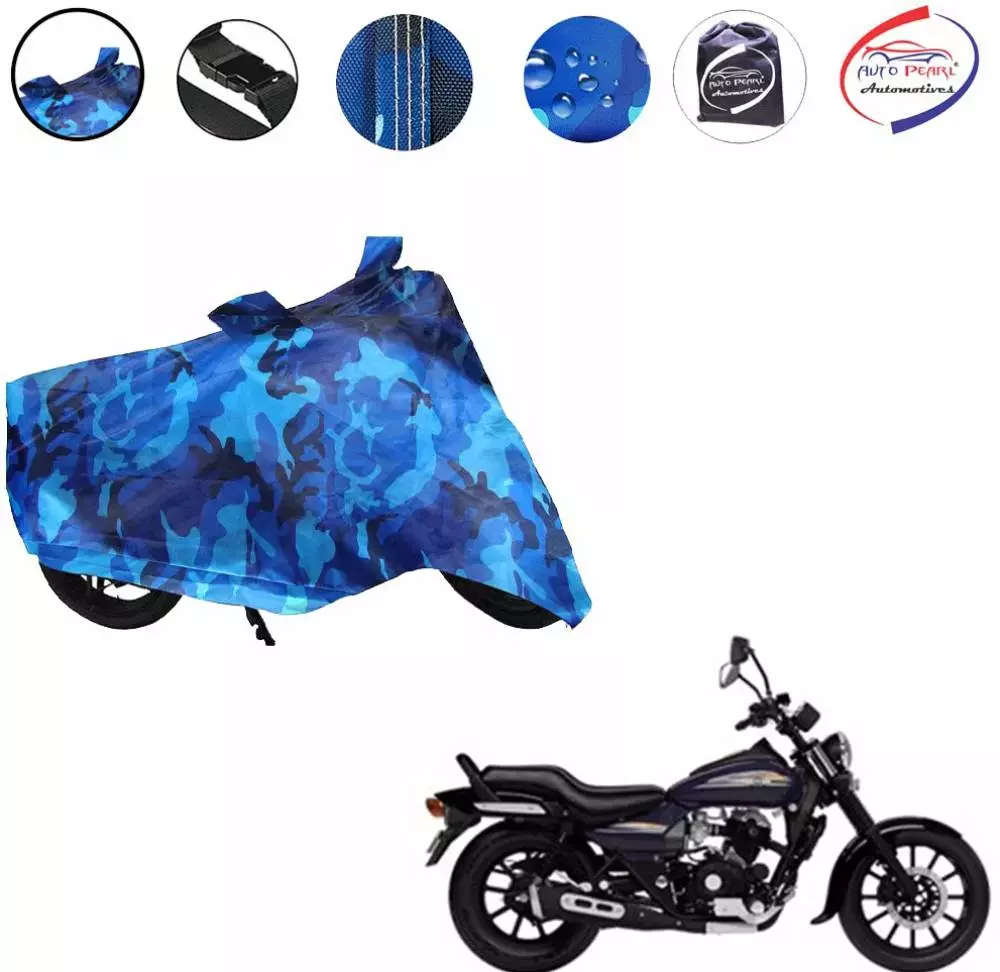 Auto Pearl Polyester Waterproof Two Wheeler Cover for Bajaj Avenger 150 Street,(Ocean Blue)