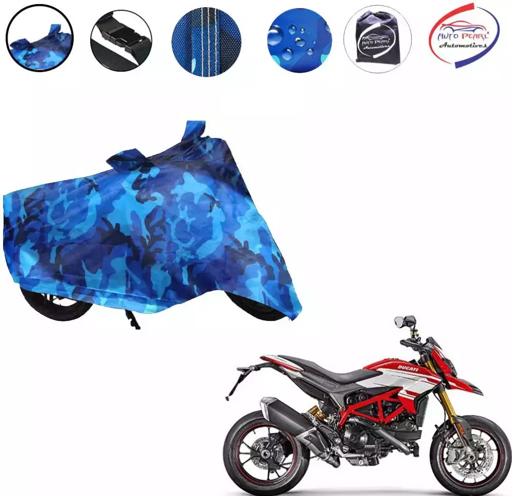 Auto Pearl Polyester Waterproof Two Wheeler Cover for Ducati Hypermotard 939,(Ocean Blue)