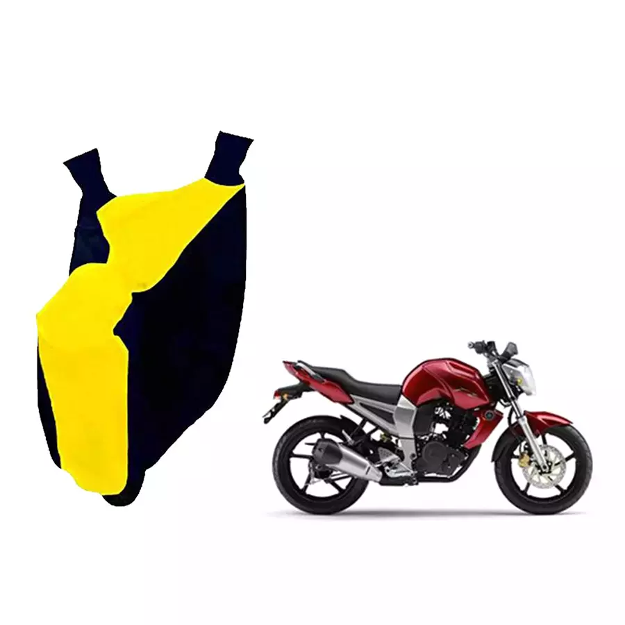 Auto Pearl Waterproof Two Wheeler Cover For Yamaha FZ16 (Yellow & Blue)