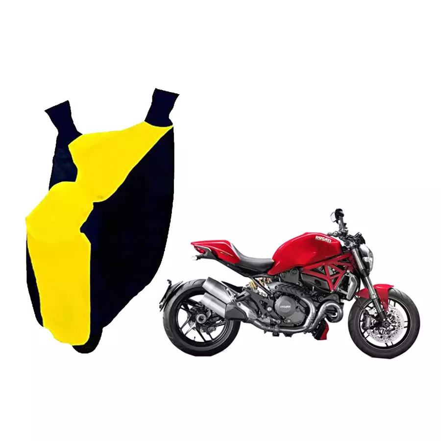 Auto Pearl Waterproof Two Wheeler Cover For Ducati Monster (Yellow & Blue)