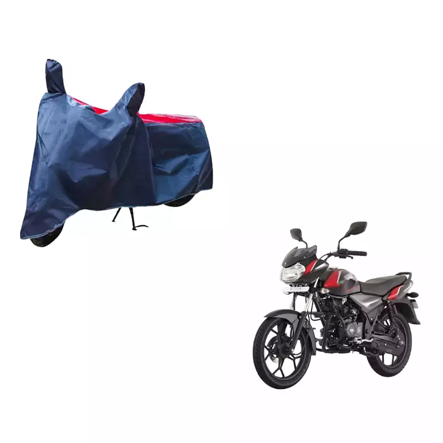 Auto Pearl Waterproof Two Wheeler Cover For Bajaj Discover (Red & Blue)