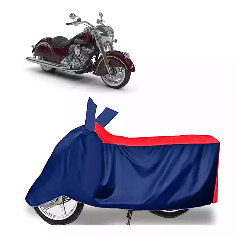 Auto Pearl Two Wheeler Cover with Bag for Indian Chief Classic, Red & Blue-picture-13