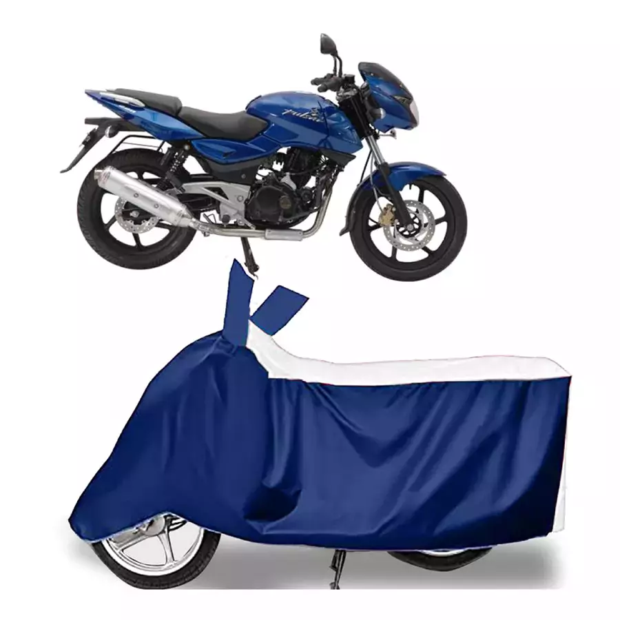 Auto Pearl Bike Cover for Bajaj Pulsar 220 DTS-i (White & Blue)