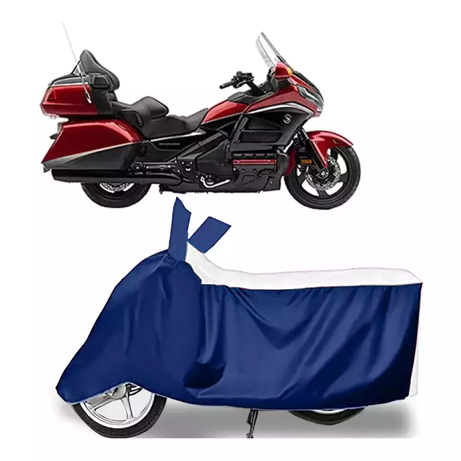 Auto Pearl Bike Cover for Honda Gold Wing GL1800 (White & Blue)-picture-14