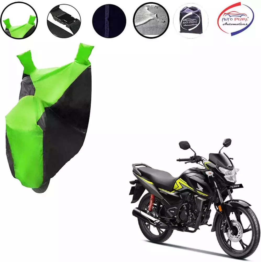 Auto Pearl Waterproof Two Wheeler Cover For Honda SP 125 (Green & Black)