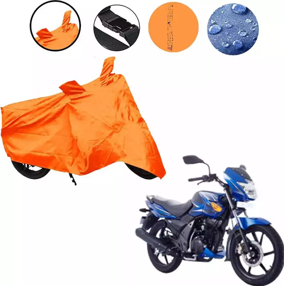 Auto Pearl Waterproof Two Wheeler Cover For TVS Flame SR125 (Orange)